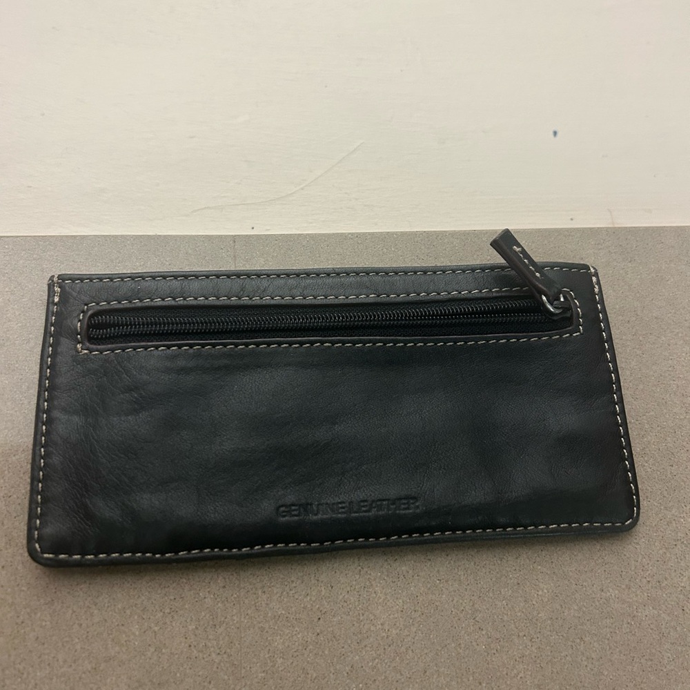 Card holder Black Genuine Leather Card Holder with ID Window
